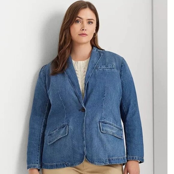 Lauren Ralph Lauren Jackets & Blazers - Lauren Ralph Lauren Denim Blazer Jacket NEW